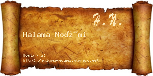 Halama Noémi névjegykártya
